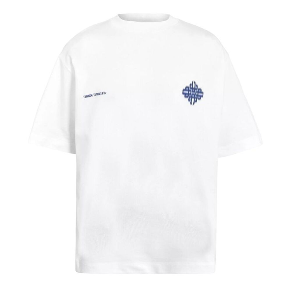 Couture Club Mens Blurred Oversized T-Shirt / White/Navy